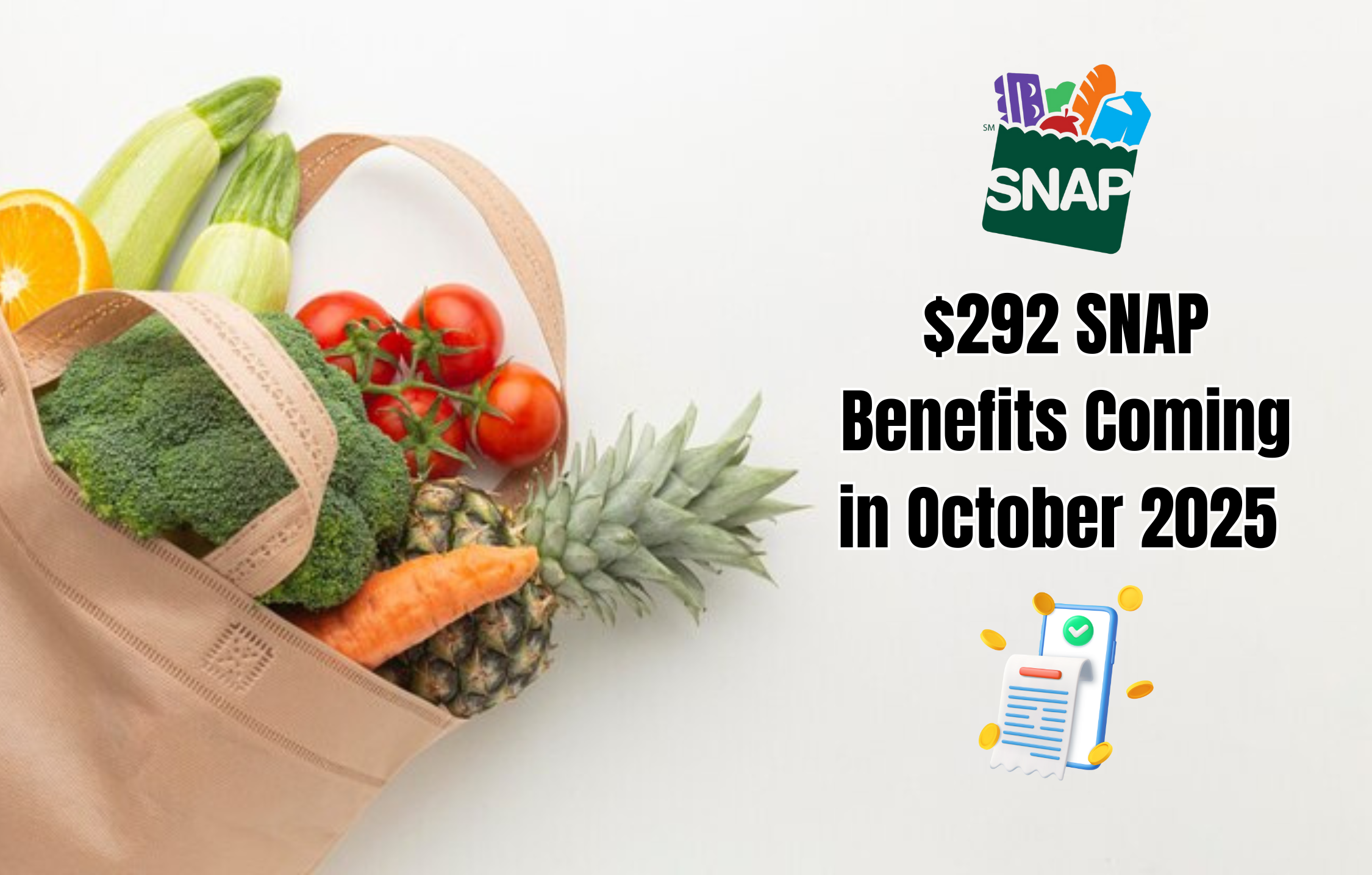 $292 SNAP Benefits Coming in October 2025 – Check Your Payment
