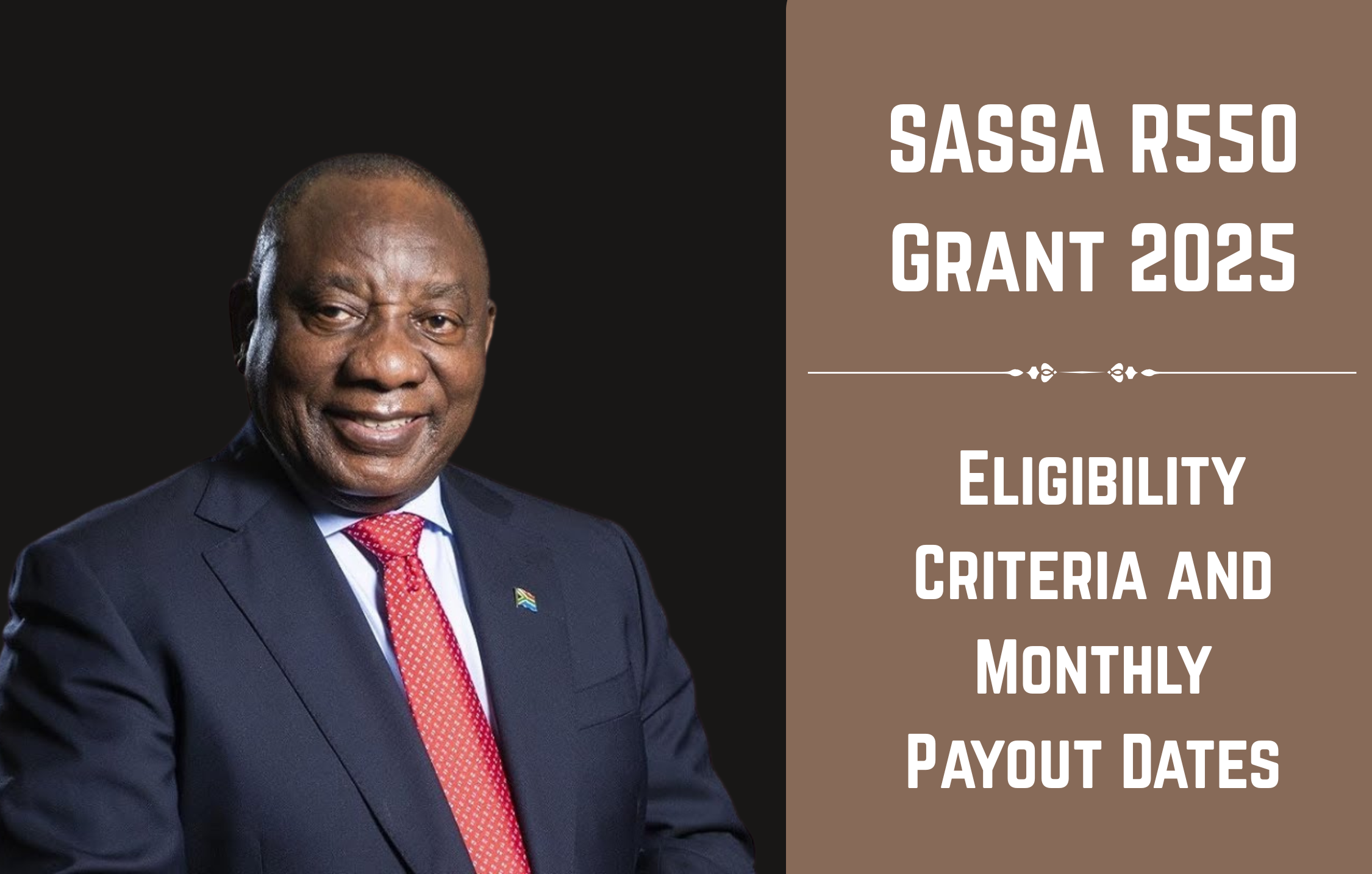 SASSA R550 Grant 2025: Eligibility Criteria and Monthly Payout Dates